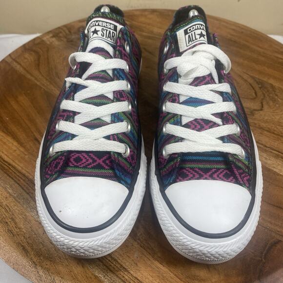 Converse All Star Womens Purple Green Size 7 Aztec Print Pattern Graphic Shoes - Picture 4 of 10